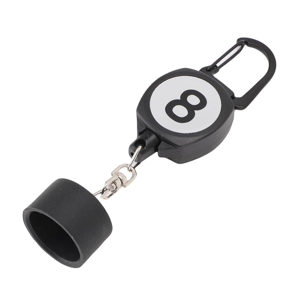Billiard Chalk Holder ABS Portable Pool Chalk Holder with Retractable Rope Buckle for Billiard Accessory Round