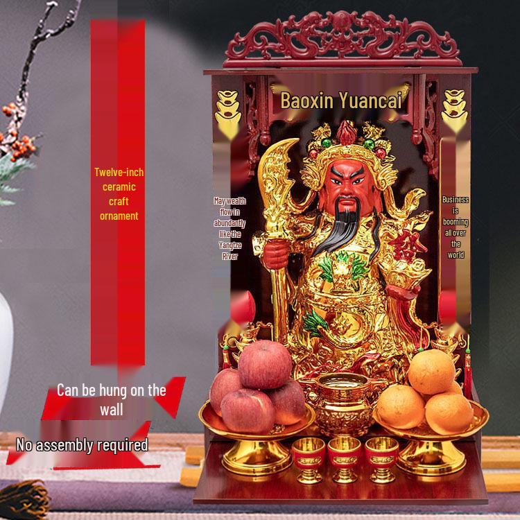 Estatua de Cerámica del Dios de la Riqueza y del Dios Marcial Guan Gong para Decoración del Hogar y la Oficina