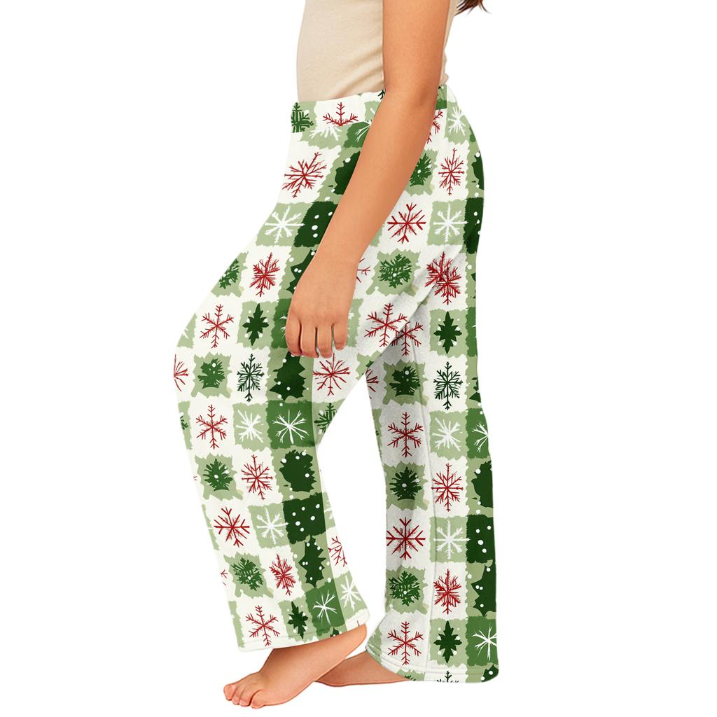 Children's Winter Pants Full Length Long Christmas Printed Pants