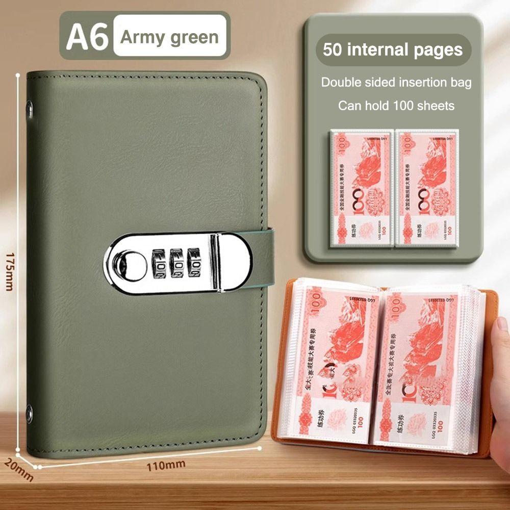 PU 100 Umschläge Geldspar-Challeng Große Kapazität Spar-Herausforderungen Buch Kinder