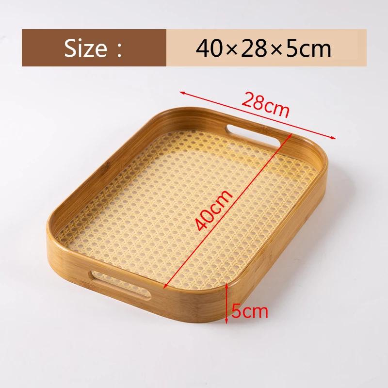HeMu-Transparent Acrylic Bamboo Cotton Tray, Portable Rectangular Tea Set, Tea Plate, Restaurant, Hotel Household