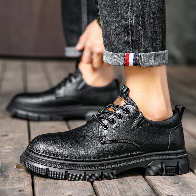 Men's Hand-stitched Leather Shoes Outdoor Casual Shoes