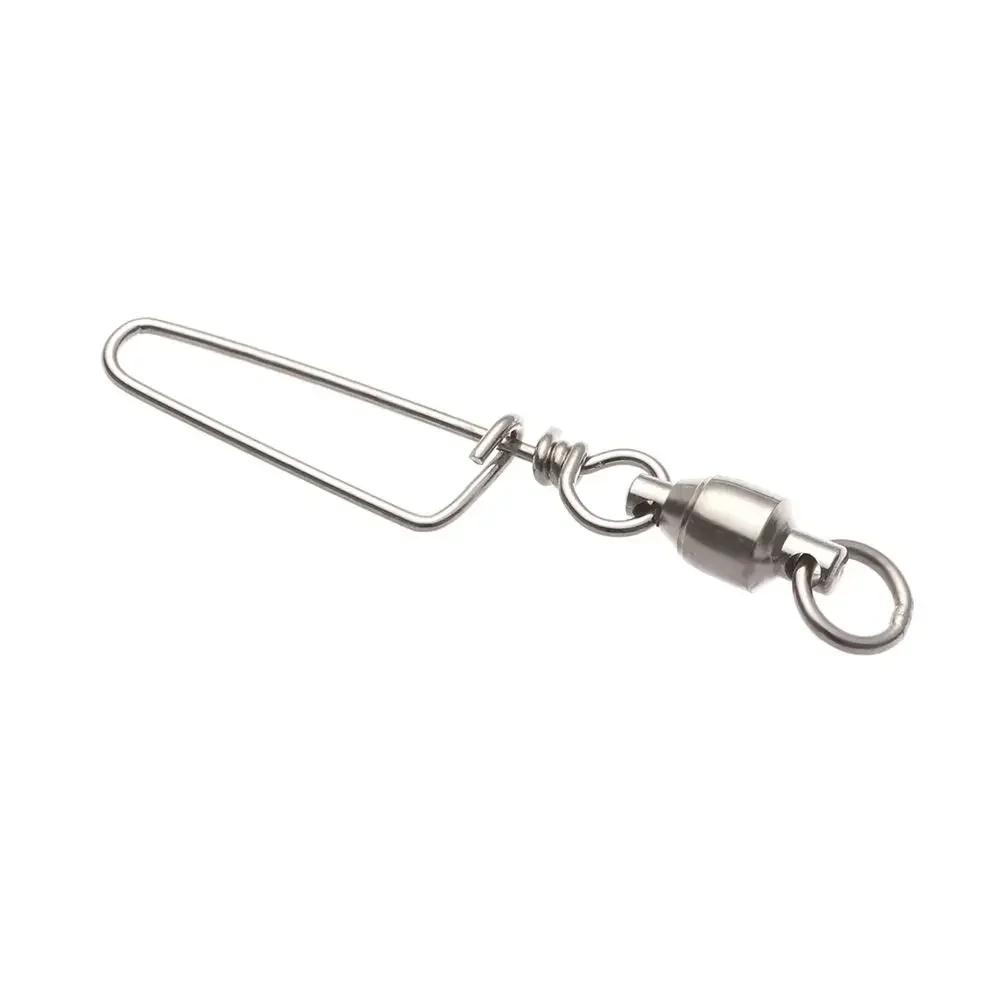 5/10pcs Durable Solid Ring Size 0# To 8# Rolling Swivel Heavy Duty Ball Fishing Snap Connector with Pin Bearing Barrel