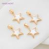 Wholesale 18k Gold Plated Brass Heart/Butterfly Pendants Charms,Natural Shell Charms For Jewelry Making,DIY Necklace Accessories