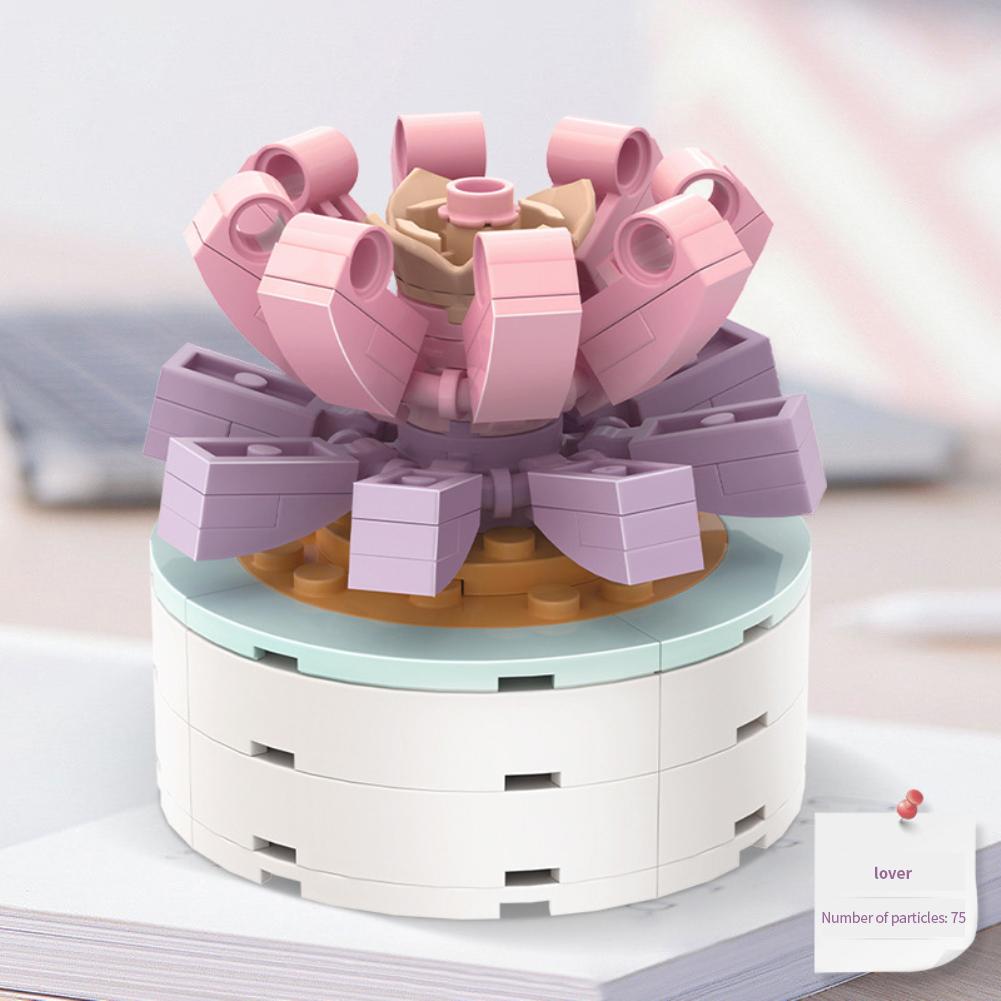 Plante la ghiveci Suculente Flori Blocuri de construcție Bonsai Asamblare Kit Cărămizi Decorare Cadouri de ziua de naștere Pentru Jucărie pentru copii