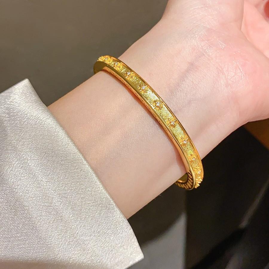 Vintage Cross Bracelet With Cz Zirconia Copper Gold Plating For Fashion Enthusiasts