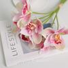 6pcs Real Touch Artificial Cymbidium Flowers Realistic Magnolia Branches  Wedding Party Decor