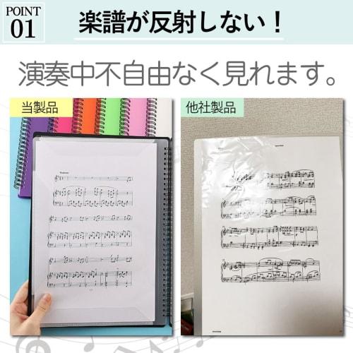 [kuronikuru] Music Score File, Writable, Double-Sided, A4 Size, Sheet Music Refill, Band, Clear, Ring-Type, for Brass Band, Light Music, Band, Music S