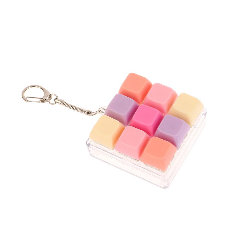 9 Taster Firkantede Tastaturtaster Nøkkelring Fidget Leke Fest Stresslindring DIY Tastaturtaster Leke Tastaturhetter Fingerknapp Fidget