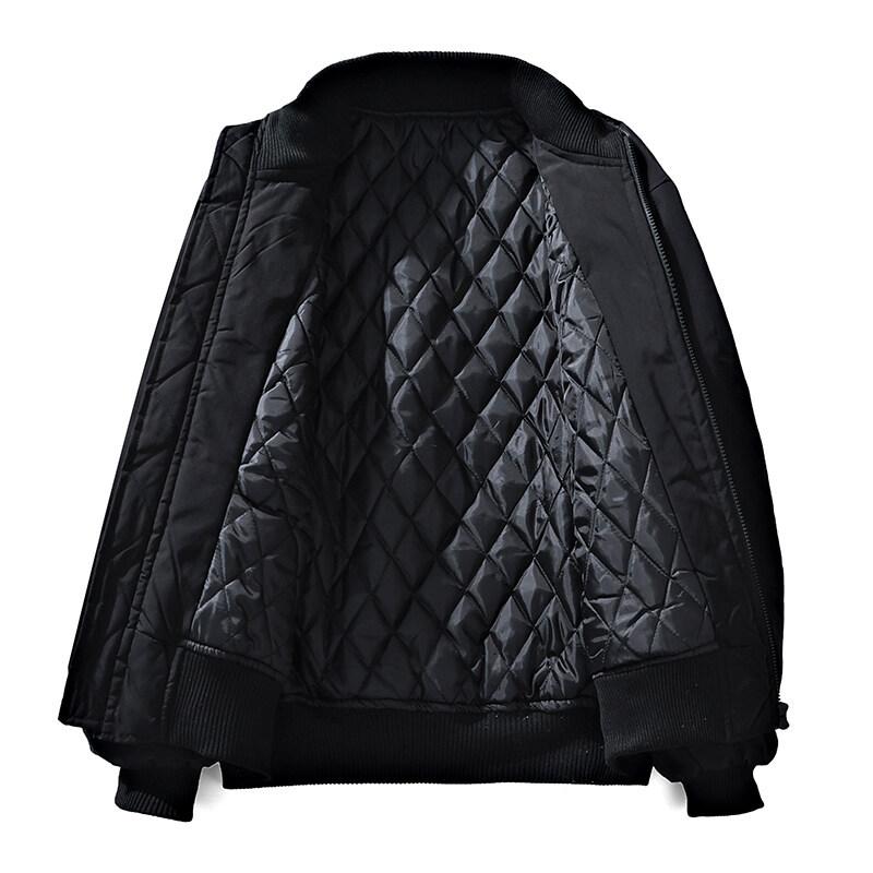 American Retro Autumn and Winter Solid Color Thickened Cotton Jacket Windproof and Warm Cotton Jacket Stand Collar Thickened Jacket