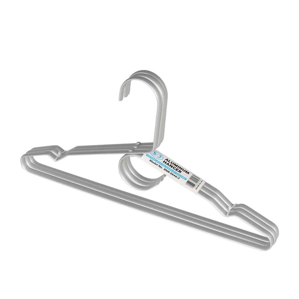 Dulton Aluminum Set of Beautiful Shape in Your Clothes Height Width Thickness Hangers, 3, Hand, Lightweight, Hotel-Like Hangers, 21.8cm, 41.2cm, 1cm,