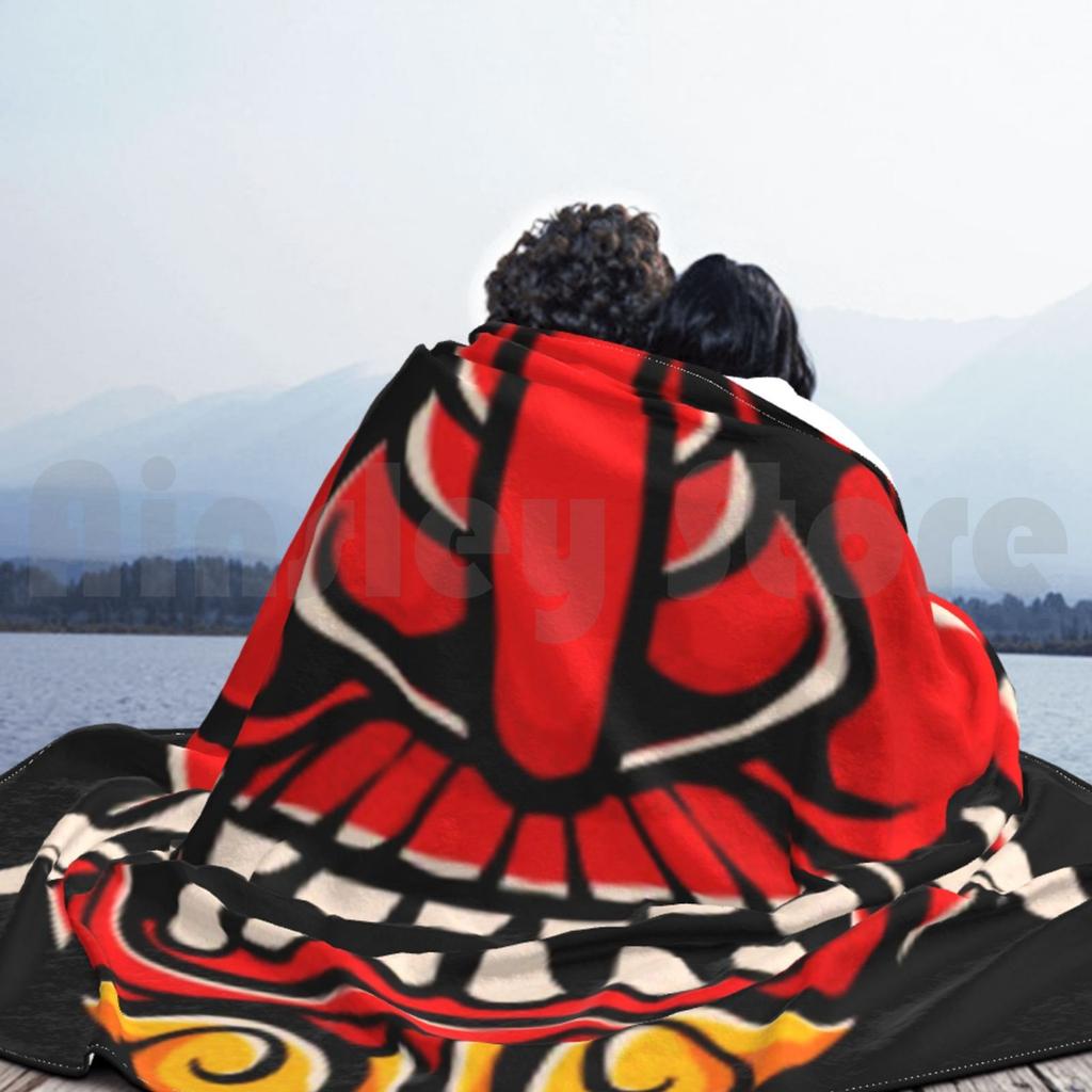 Blanket Japanese Oni 2321 Japanese Demon Oni Black White Old New Curren