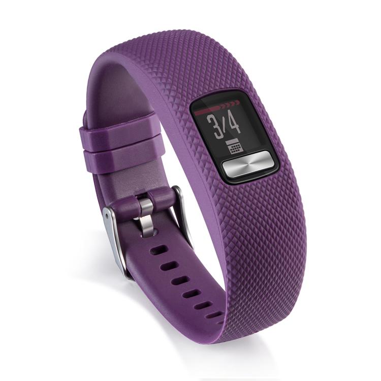 

Для Garmin Vivofit 4 xDfind Срібна пряжка Силіконовий спортивний ремінець для годинника S фіолетовий