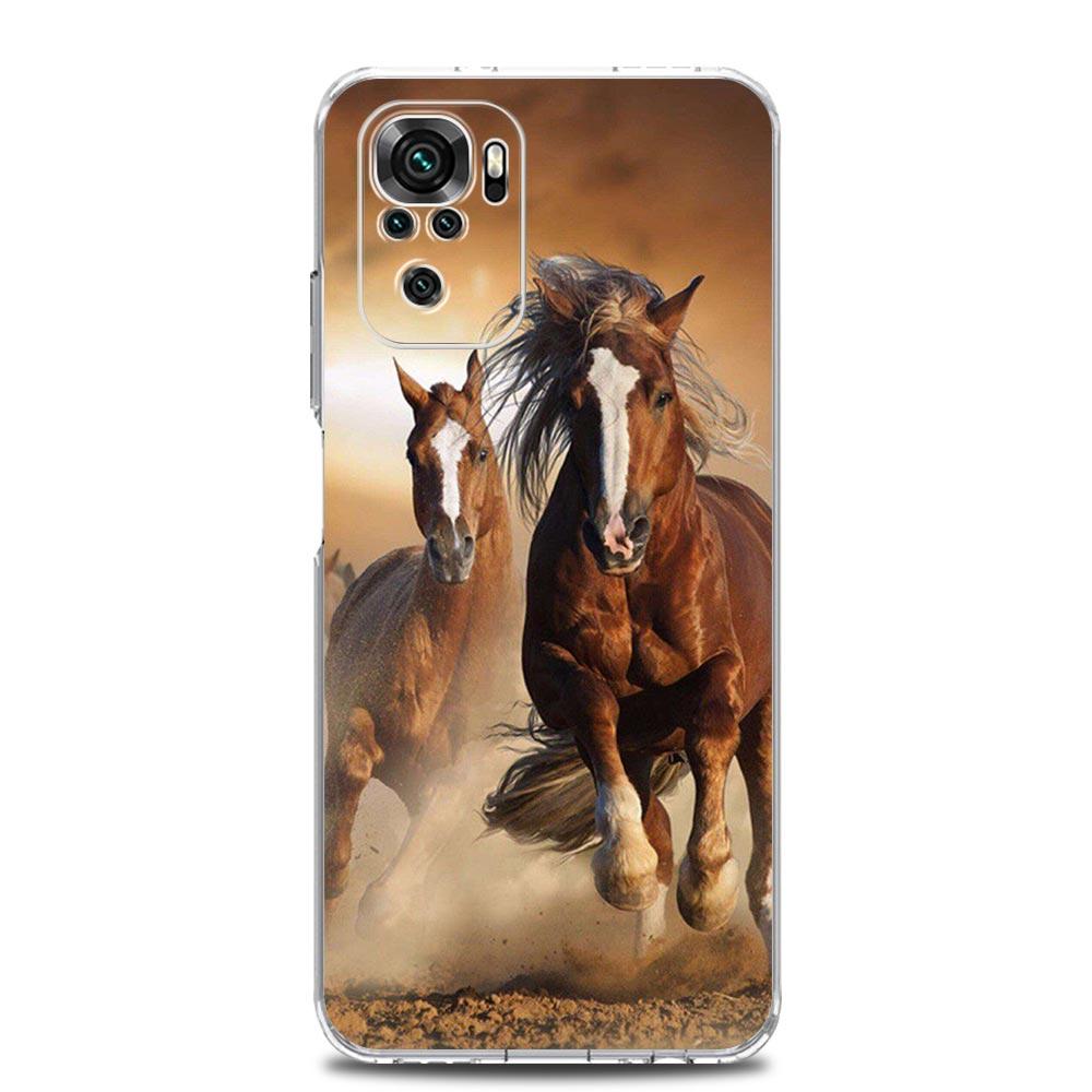 Phone Case For Xiaomi Redmi Note 15 14 13 12 4G 10 11 Pro Plus 5G 14C 13C 12C 10C Cover Beautiful Elegant Brown Horses