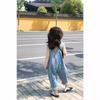 Girls' Denim Overalls with Gray Vest - Clearance, No Returns/Exchanges