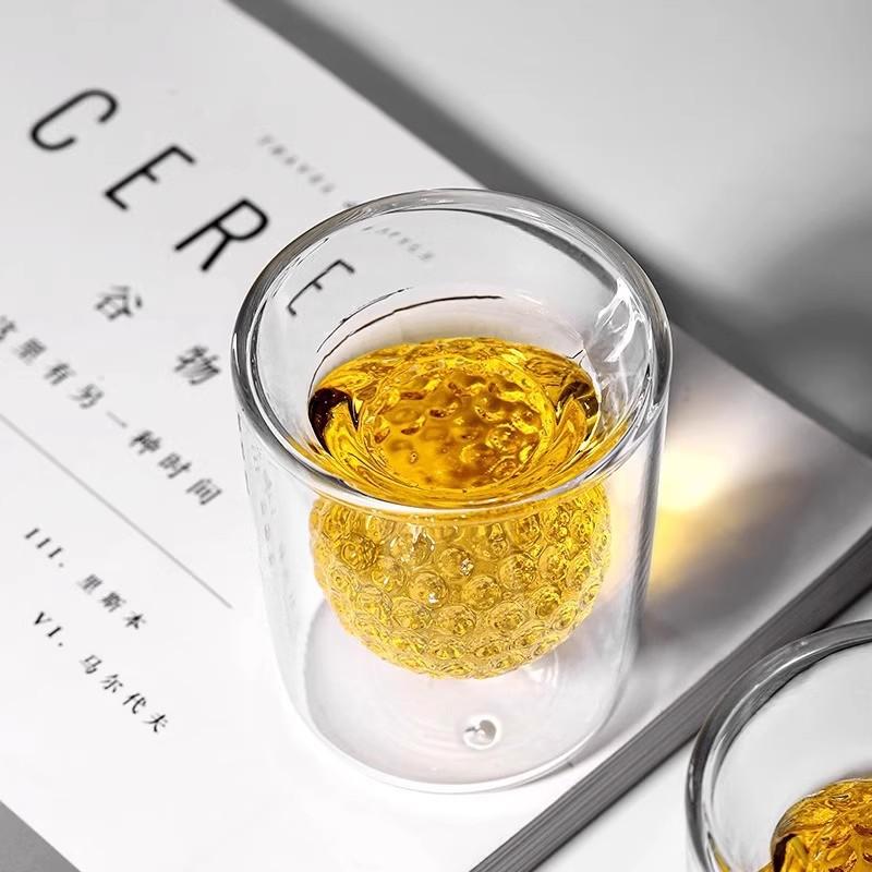 Golf Glass Whiskey Beer Milk Drink Cup Household Cup Transparent Double Insulated Coffee Cup Gift