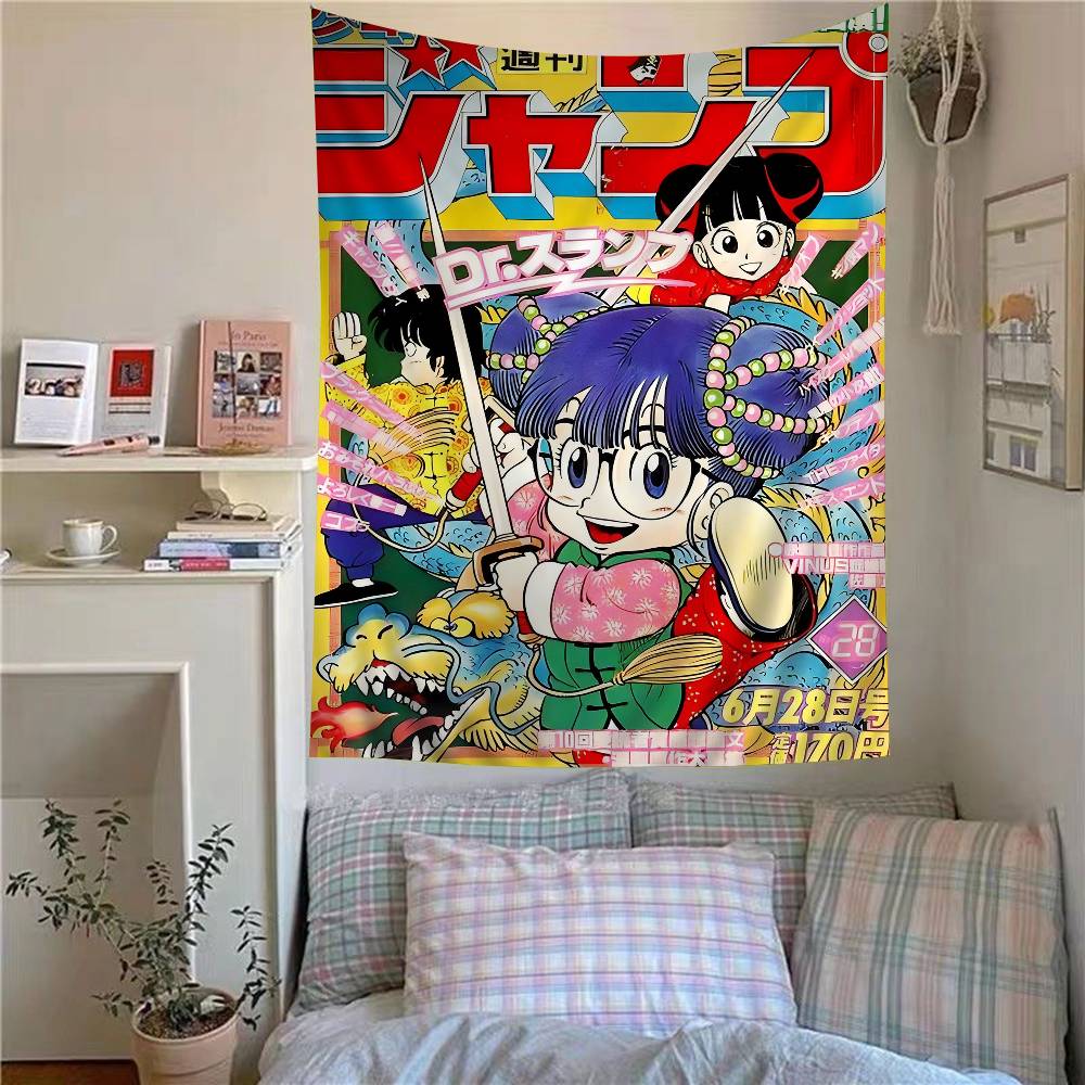 

Cartoon Dr Slump Arale Colorful Tapestry Wall Hanging Bohemian Wall Tapestries Mandala Wall Art Decor 74x94cm(29x37in)