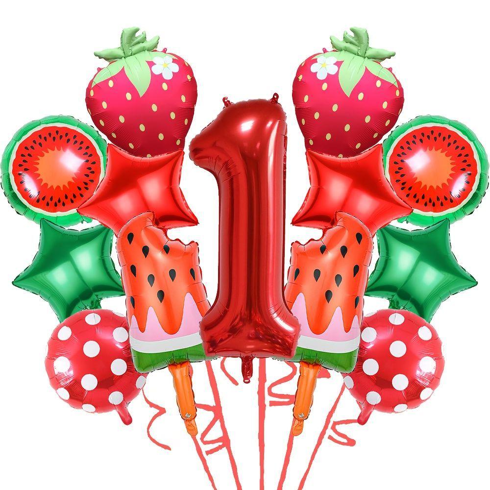 Fruit-themed Digital Balloons Set for Children s Birthday Party - Strawberry and Watermelon Decorative Items fruit balloon set 1