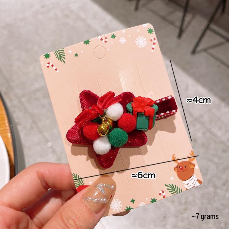 Christmas Fluffy Bow Hair Clip - Red Velvet Festival Decoration