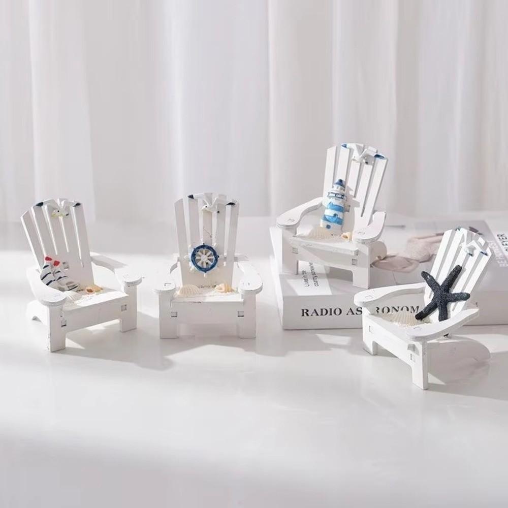 Mediterranean Style Beach Chair Figurines Mini Chair Decoration Ornaments  Photography Props