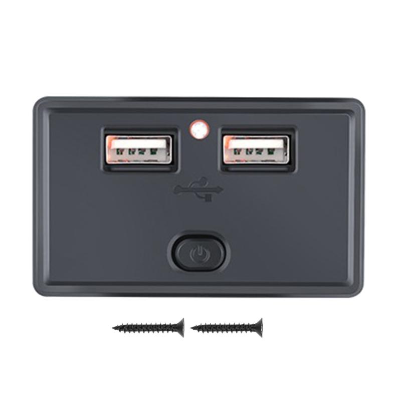 Double USB Car ChargersSocket 4.8A Phone Charge Outlet Power Adapter Suitable for Motorbike Boat Marine Truck ATV Camper