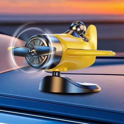 Solarbetriebene Flugzeug Auto Ornamente 360° Drehbar Kreativ Solar Auto Mittelkonsole Betrieben Auto Innendekoration