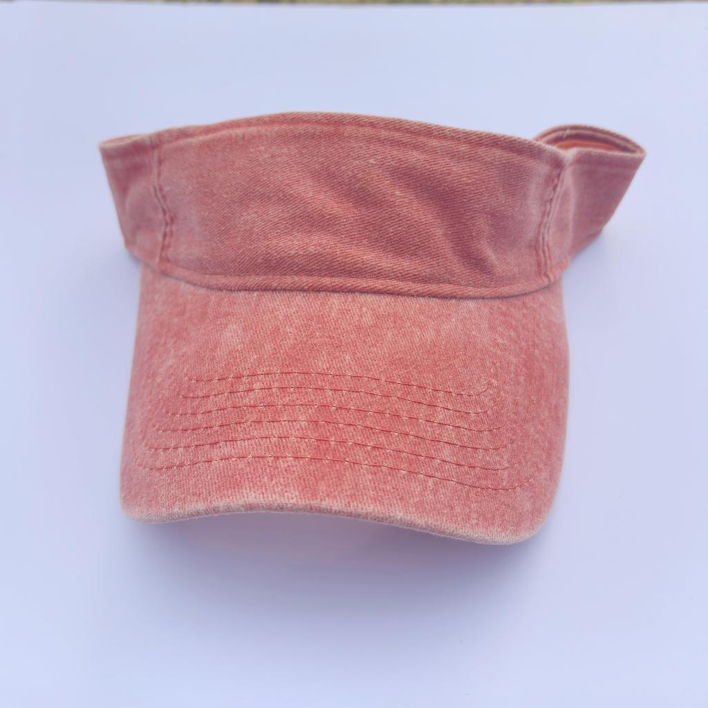 Vintage Washed Open-Top Sun Hat, Unisex Breathable Empty Top Hat, Uv Protection Sports Running Summer Hat For Men And Women