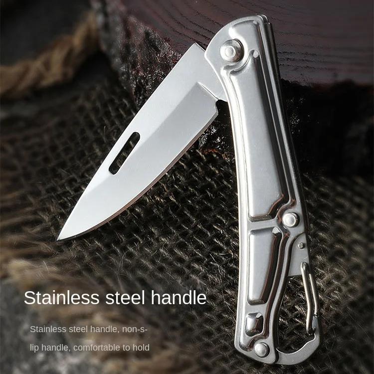 Pocket Fruit Knife, Stainless Steel Folding Outdoor Knife with Non-slip Handle for Kitchen Accessories
