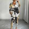 Plus Size Floral Print 3 Piece Outfit, Long Sleeve Open Front Cardigan Cami Top Leggings Set for Women