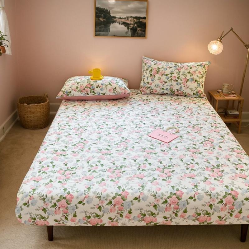 2025 New 100% Cotton Bed Sheet Flower Series Printed Double Top King Sheets For Girls Boys Kids Single Queen King Size Bed Linen