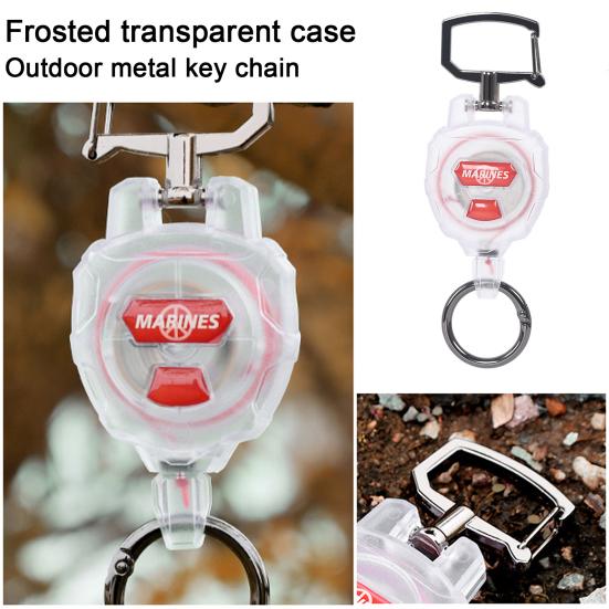 Outdoor Retractable Keychain Carabiner Badge Holder ID Card Reel Clip Key Ring Heavy Duty Portable Camping Climbing Backpacking Hiking Hanging Buckle