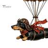 Unique Holiday Gift for Dog Owners Flying Dachshund Hot Air Balloon Hanging Ornament, Vintage Resin Wall Hanger, Retro Decoration Whimsical