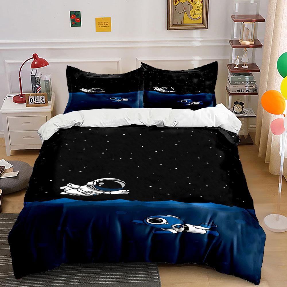 Astronauts and stars pattern. Bedding sets Duvet cover sets Duvet covers Pillowcases(1 * Duvet Cover 2 * Pillowcases without duvet insert)