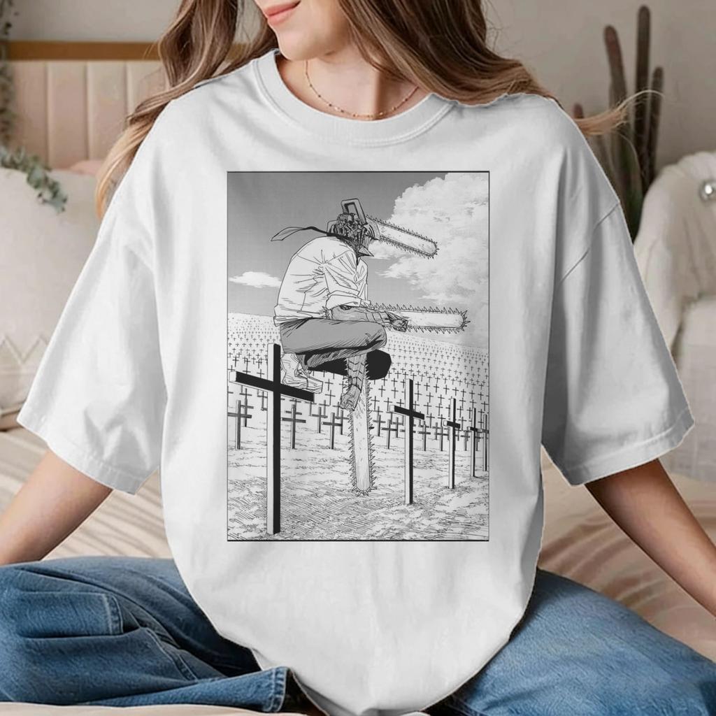 Chainsawunisexs Reze Unisex Unisex T Shirt Anime Movie Vintage Tees Short Sleeve O Neck Tshirt 100 Cotton Summer Clothes