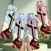 1PC Cross Religious Faith 750ml Color Plastic Sports Water Bottle Leakproof Flip Straw Lid Suitable for Sports Office Home Use