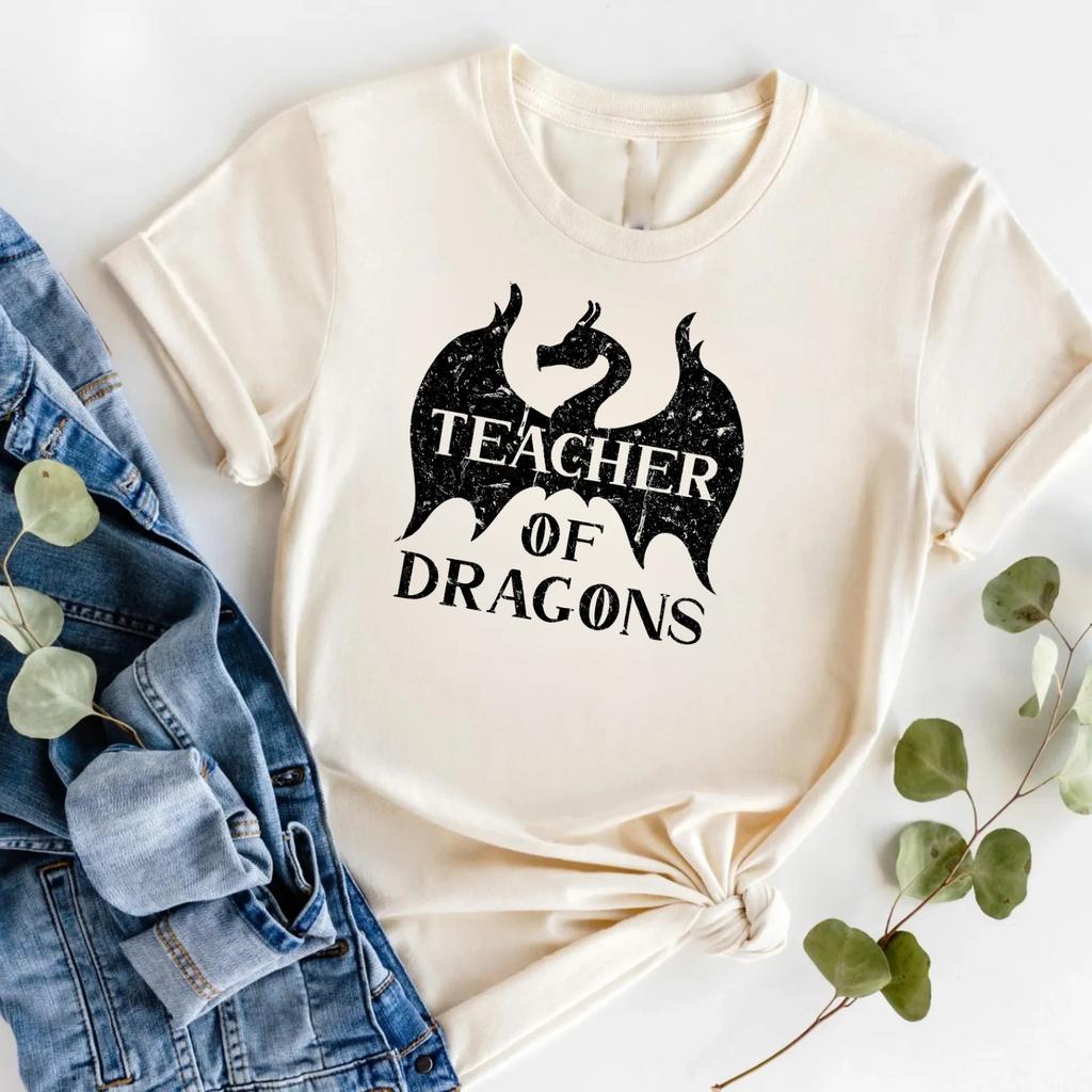 Teacher Of Dragon Graphic T-shirt Fantasy Educator Dragons Novelty Gift T-Top