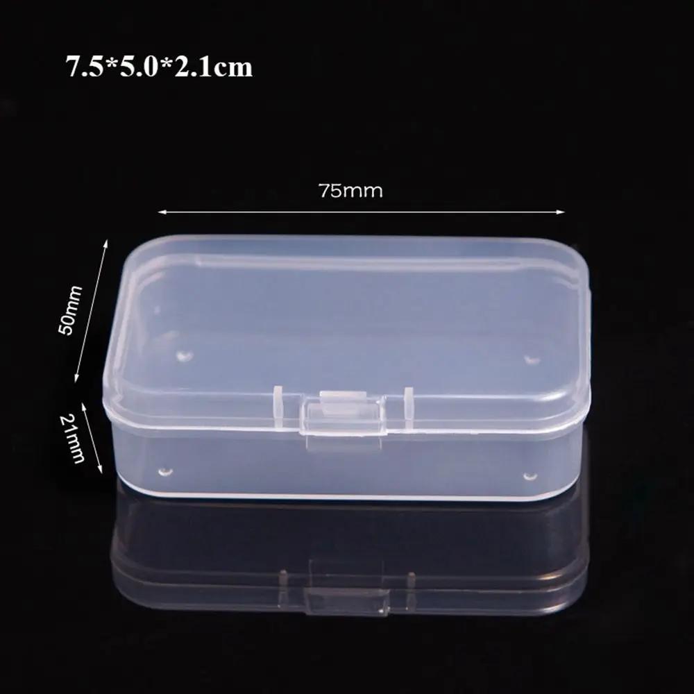 Square Round Plastic Transparent Storage Box Small Items Sundries Organizer Case Jewelry Beads Container Box Tools Accessories