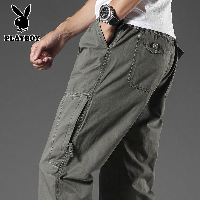 PLAYBOY Men s Loose Fit Multi-Pocket Cargo Pants L