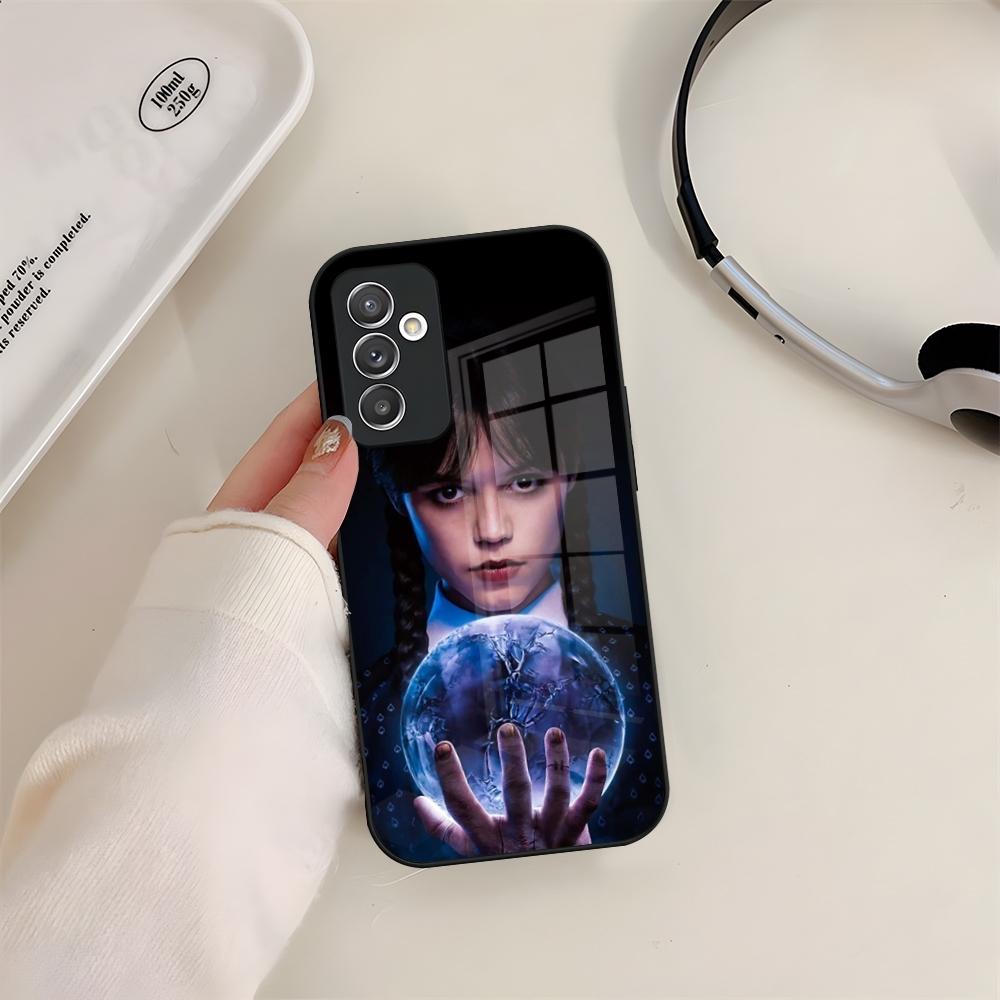 Phone Case Glass For Samsung S24 S26 S23 S20 S25 S21 S22 Ultra Fe Plus A05 A06 A16 A26 A36 A56 Coque W-Wednesday Room Window
