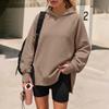 Women's Color Long Sleeve Hoodie with Raglan Sleeves and Split Hem
