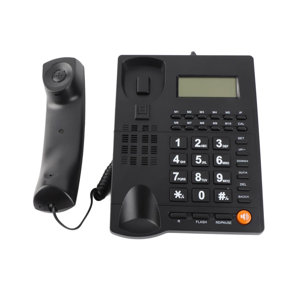 Desktop Telephone 5 Level Brightness Adjustable Corded Telephone Support for Redial Pause Flash for Home Hotel