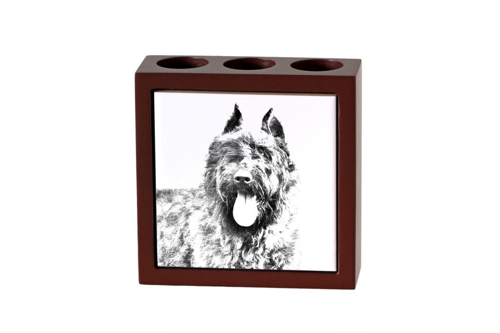 Bouvier des Flandres, Flanders Cattle Dog – Pen holder with a dog, desk organizer with a print | Art-Dog