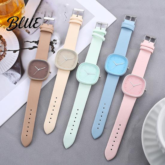 Simple Wristwatch Square Student Watch Minimalist Analog Quartz Faux Trendy