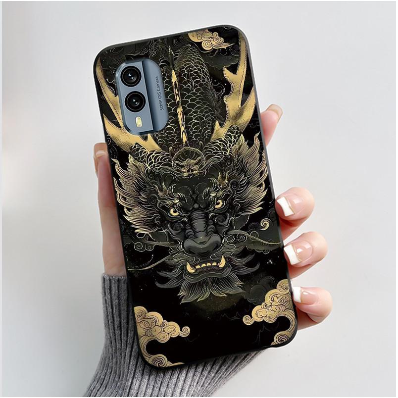 Casing For Nokia X30 5G Anti-scratch Bumper Soft Shell For Nokia XR21 Beautiful Brightly Colored Sunflower Pattern Black Case