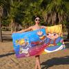 R-Rainbow B-Brite Cartoon Bath Towel Microfiber Soft Water Absorbing Breathable For Girl Kids Decorative Cartoon Beach Towel