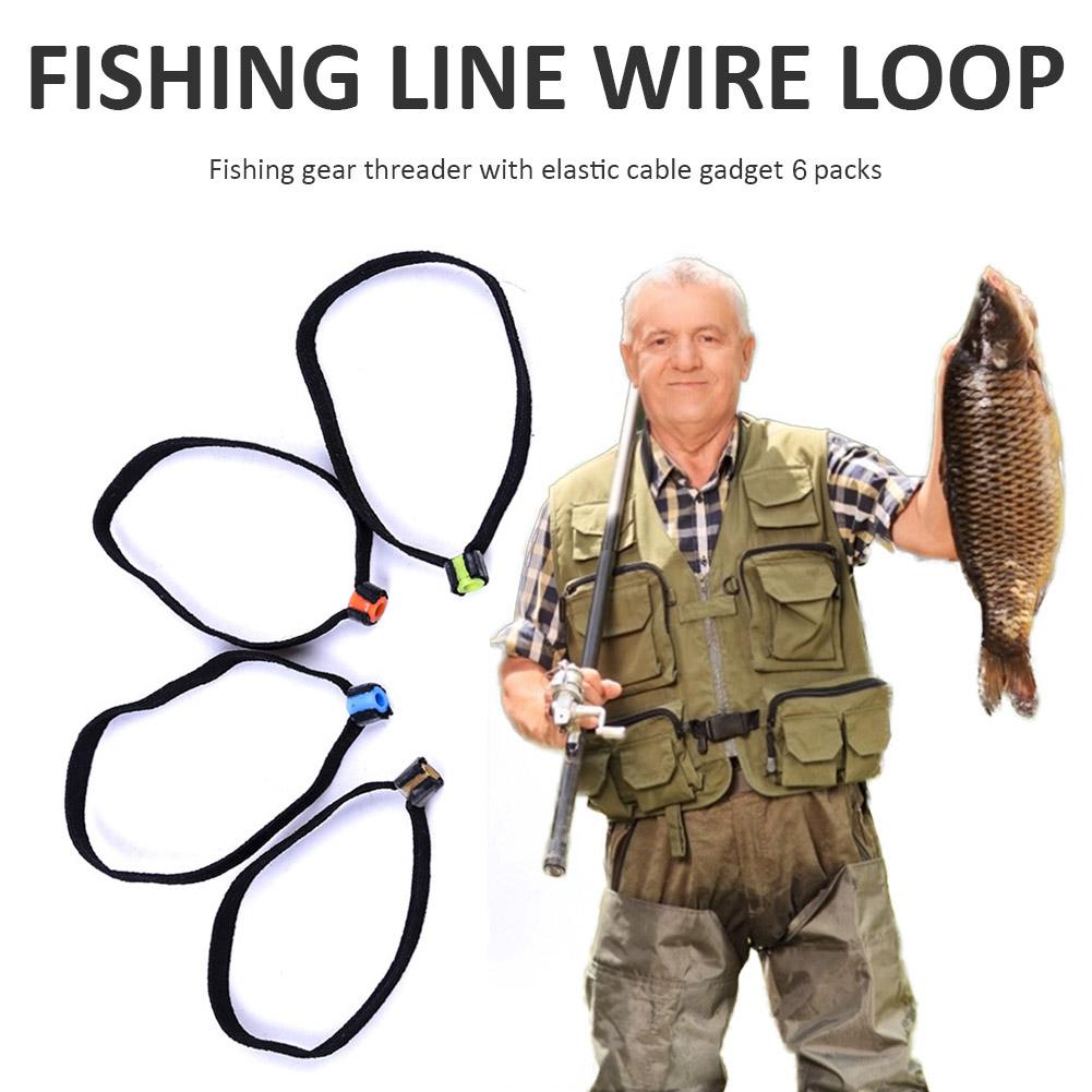 6pcs Tippet Spool Tender Nylon Fly Fishing Tippet Holder Elastic Leading Rope Replacement Tackle Tool Fishing Accessories