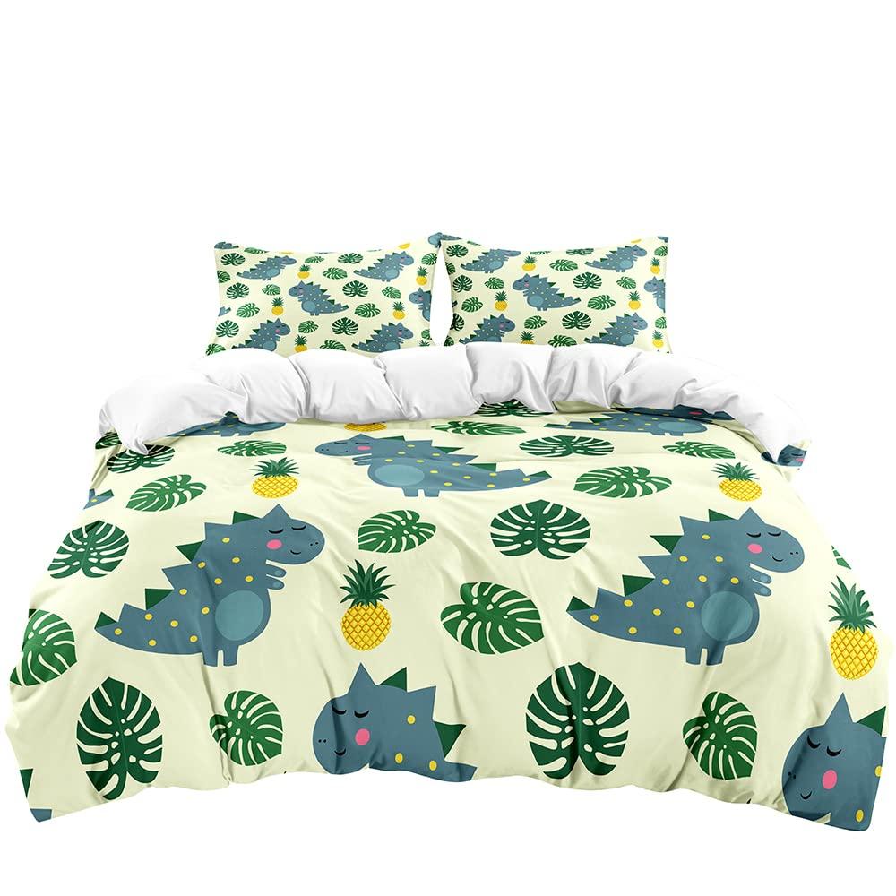 Funny Pattern Pineapple Bedding Set Decor Quilted 3 Piece Cover Set With 2 Pillow Shams, Twin Full Queen King Size Room Decor