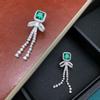 Gica Gema Emerald Earrings With Diamond 925 Sterling Silver Unique Design Romantic Fine Earrings Jewelry Wedding Party Gifts New Trend 40mm