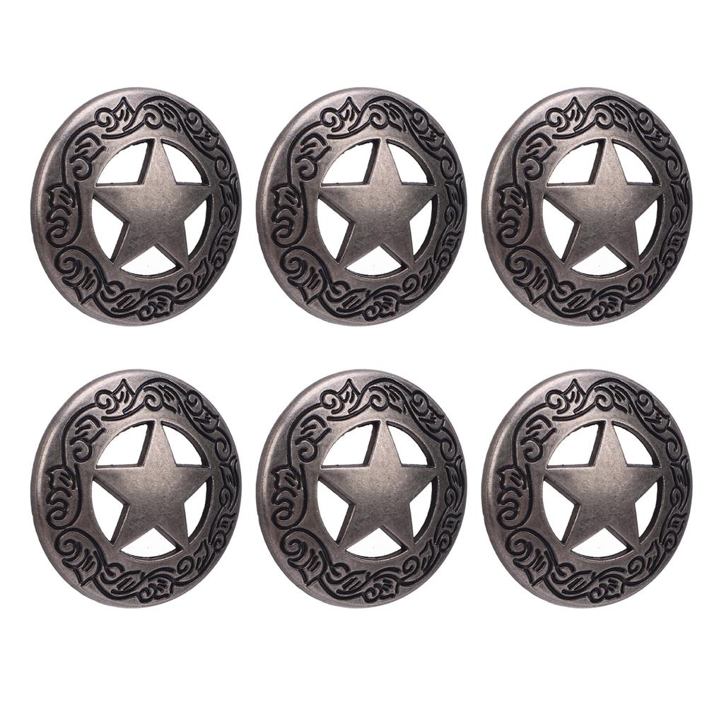 10 Sets Rivets Screws Gunmetal 28mm Hollow Five Pointed Star Rivet and 4.5mm Crossed Screw for Leath