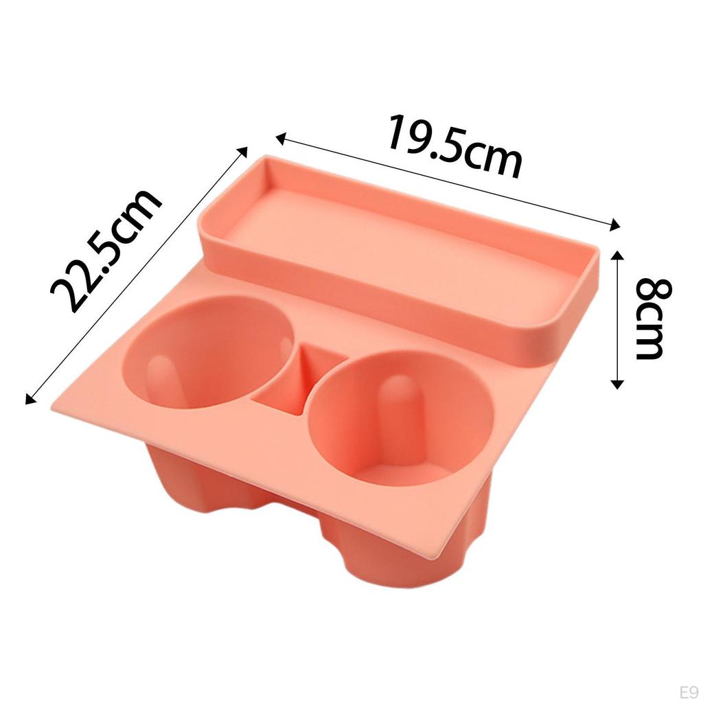 Konsol Mugghållare Insats Silikon Drycksorganisatör Behållare Stadig för Modell 3 Y Anti